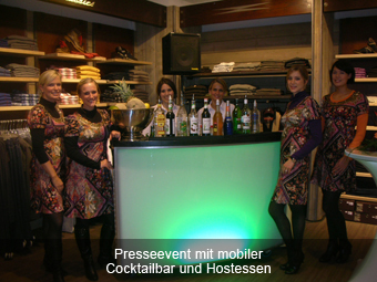 Presseevent mit mobiler Cocktailbar und Hostessen