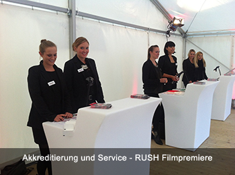 Akkreditierung und Service - RUSH Filmpremiere Akkreditierung und Service - RUSH Filmpremiere