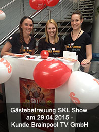 Gästebetreuung SKL Show am 29.04.2015 - Kunde Brainpool TV GmbH Gästebetreuung SKL Show am 29.04.2015 - Kunde Brainpool TV GmbH