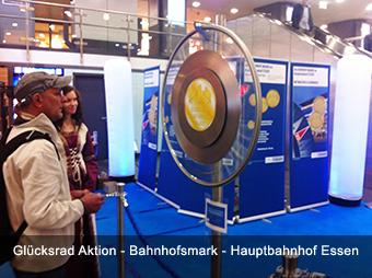Glücksrad Aktion - Bahnhofsmark - Hauptbahnhof Essen Glücksrad Aktion - Bahnhofsmark - Hauptbahnhof Essen
