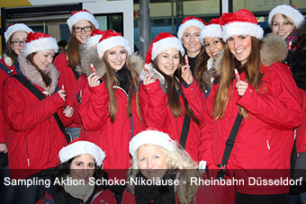 Sampling Aktion Schoko-Nikoläuse - Rheinbahn Düsseldorf Sampling Aktion Schoko-Nikoläuse - Rheinbahn Düsseldorf