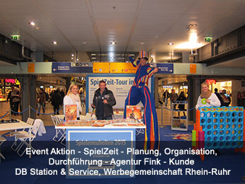 Event Aktion - SpielZeit - Planung, Organisation, Durchführung - Agentur Fink - Kunde DB Station & Service, Werbegemeinschaft Rhein-Ruhr Event Aktion - SpielZeit - Planung, Organisation, Durchführung - Agentur Fink - Kunde DB Station & Service, Werbegemeinschaft Rhein-Ruhr