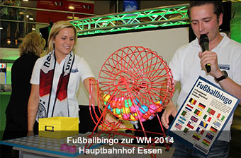 Fußballbingo zur WM 2014 Hauptbahnhof Essen Fußballbingo zur WM 2014 Hauptbahnhof Essen